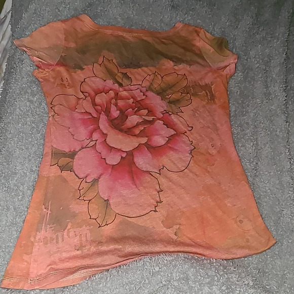 COPY - Cach'e Size M. Coral Tie Dye Gold Color Jewels - Picture 5 of 7